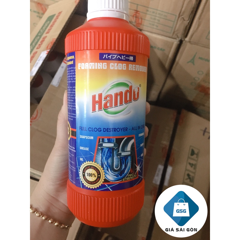 Combo 10 chai nước thông cống Hando 570ml - sản xuất tại Việt Nam