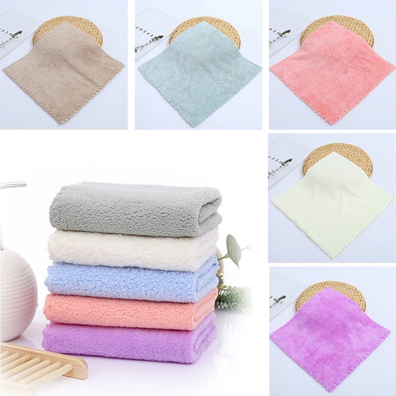 Khăn Lau Mặt Mềm Mại Màu Trơn Treo Tường Cho Bé