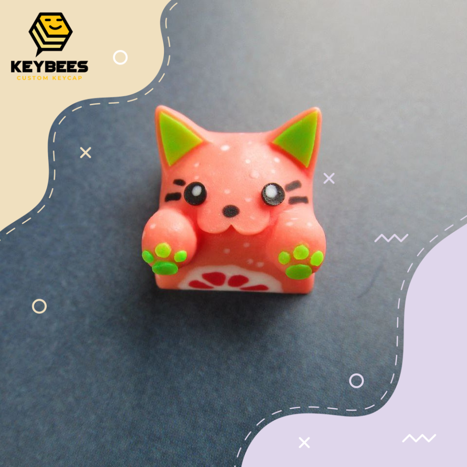Artisan Keycap - Nút bàn phím cơ resin handmade Bongo Cat V2