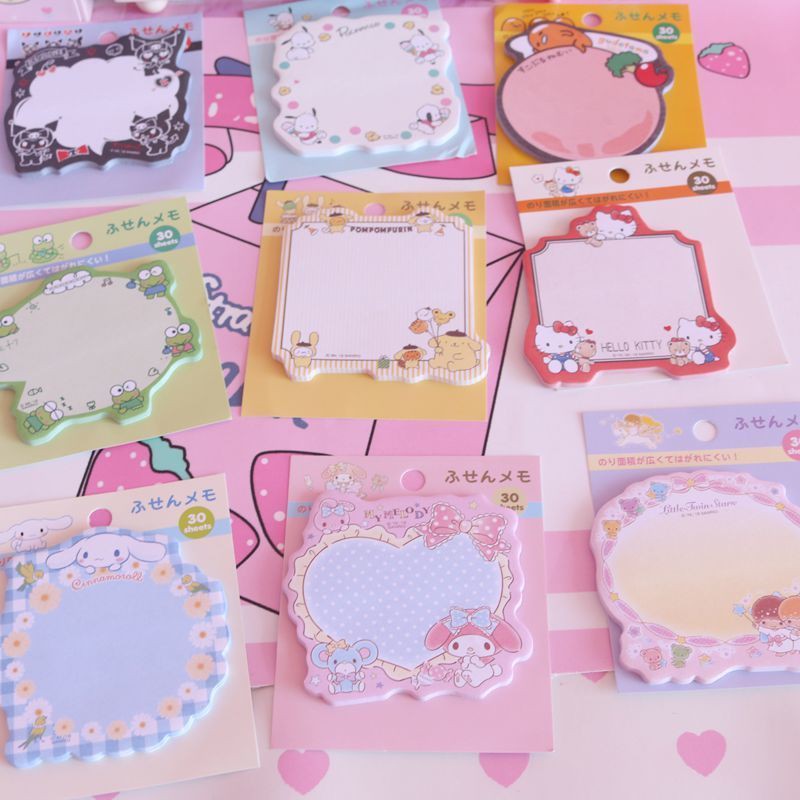 SANRIO Set 30 tờ giấy ghi chú họa tiết hoạt hình dễ thương