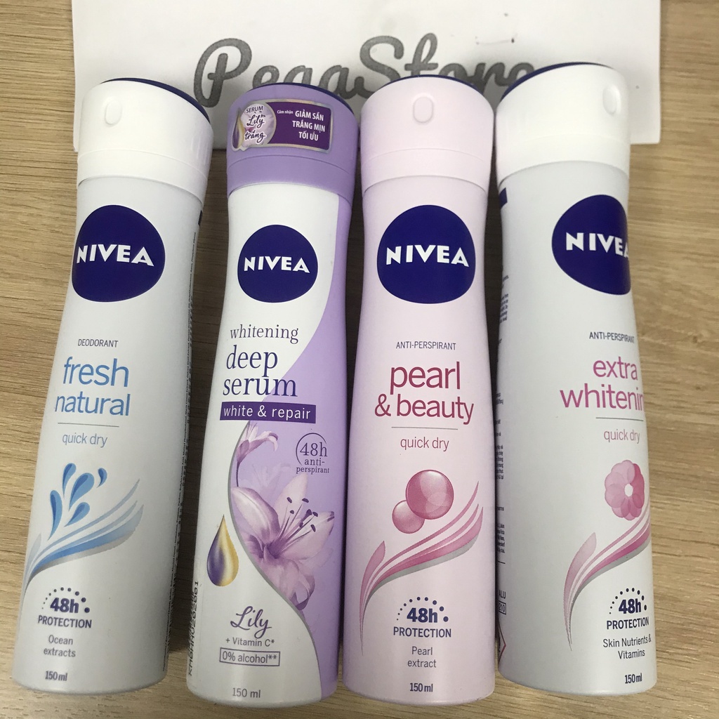 Sịt khử mùi nữ Nivea 150ml - Xịt khử mùi hôi nách nữ Nivea