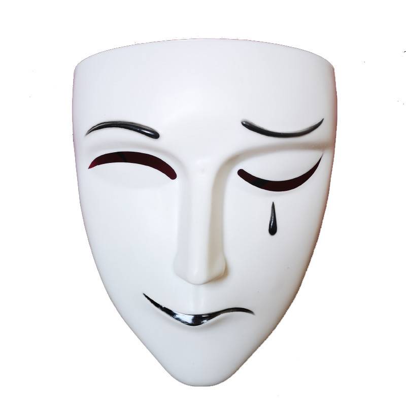 Mặt Nạ Hóa Trang Nhân Vật Anime sad and happy, Khóc Và Cười Màu Trắng May Mắn