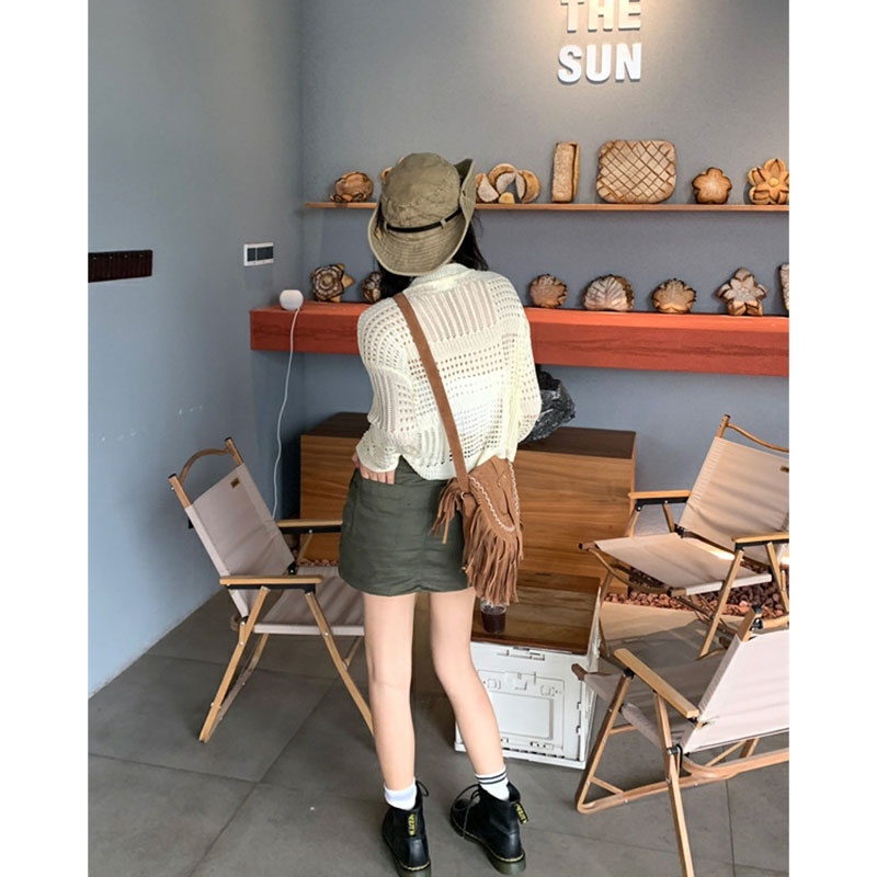 Áo Len Lưới Tay Dài Chống Nắng Thời Trang Cho Nữ