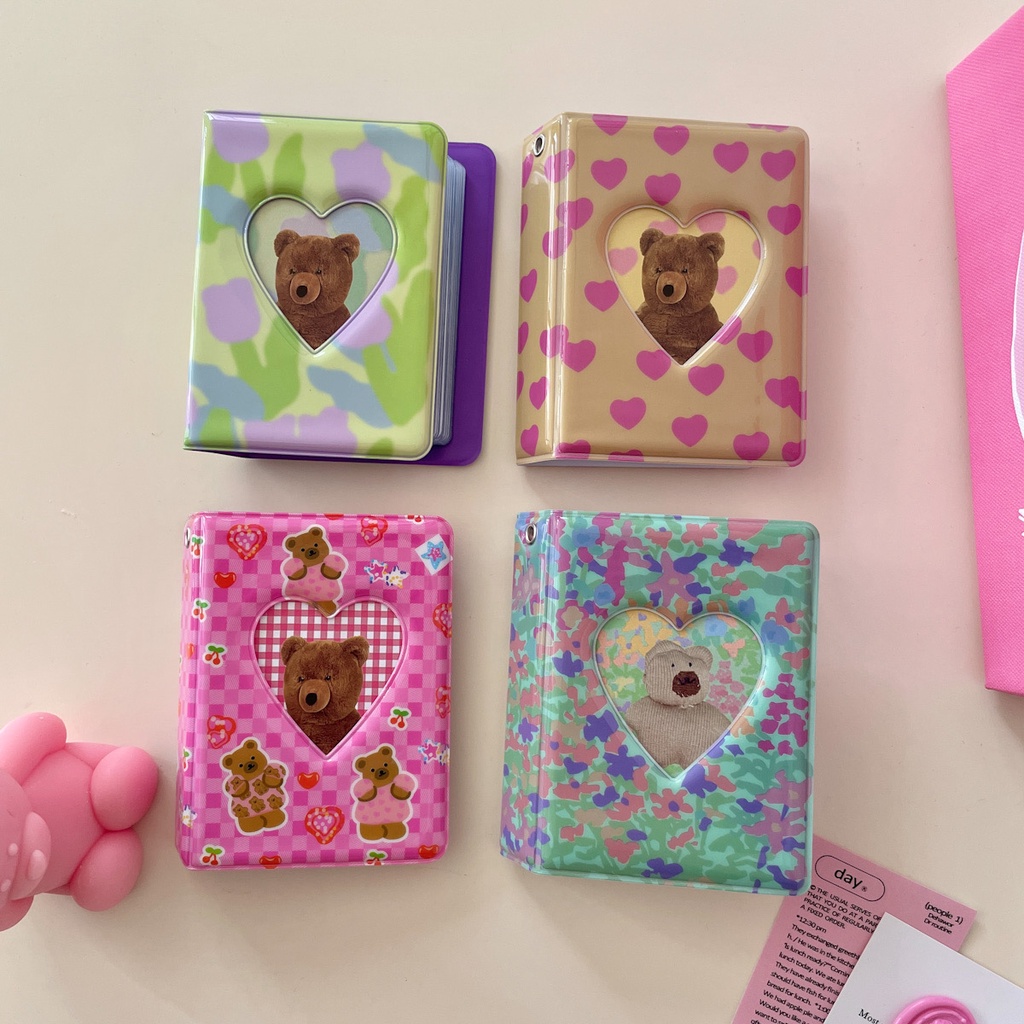 Album Ảnh 3 Inch Họa Tiết Kẻ Sọc Dễ Thương Phong Cách Hàn Quốc