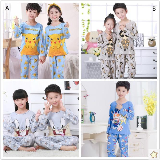 1 Bộ Đồ Ngủ Tay Dài + 1 Quần Dài Mỏng Dành Cho Bé Trai Và Bé Gái