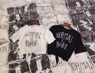 Áo croptop thắt nơ bụng