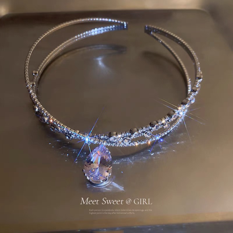 Vòng Cổ Choker Đính Đá Giọt Nước Siêu Đẹp Cao Cấp Sang Chảnh Mainia Shop