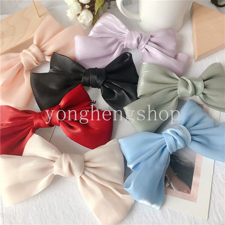 Kẹp Tóc Nơ Vải Satin Thời Trang Cho Nữ