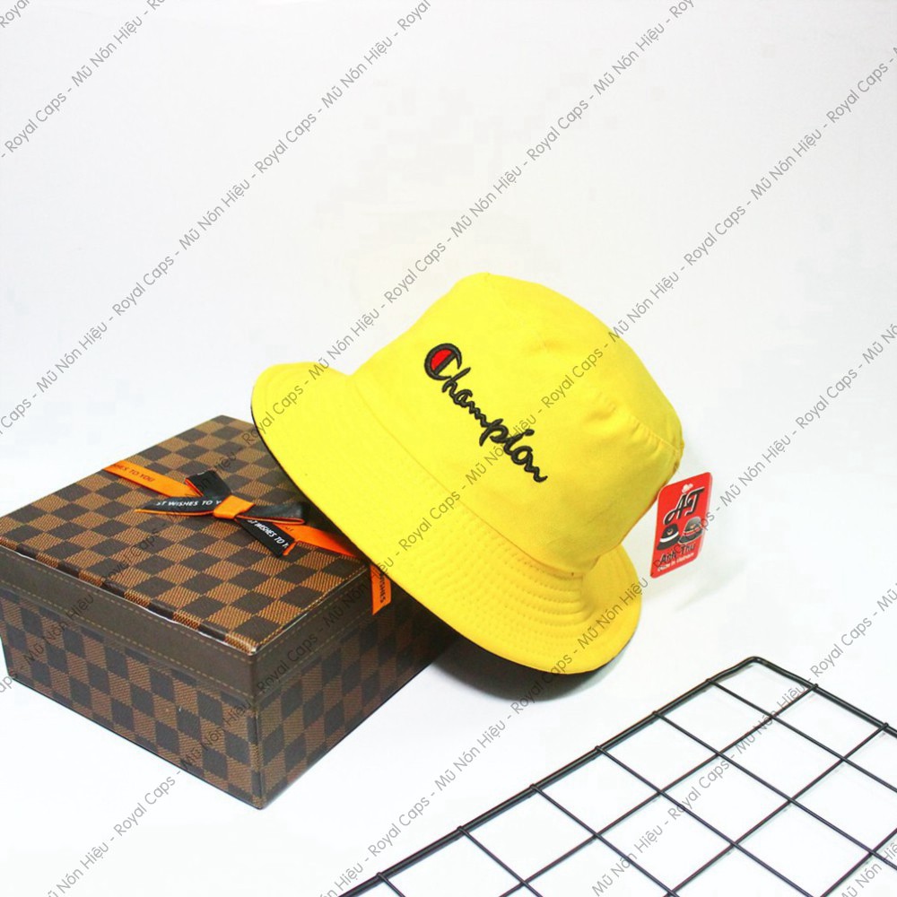 Mũ Bucket Nón Bucket Tai Bèo Nam Nữ 2 Mặt Champion Vải Kaki Unisex - Royal Caps