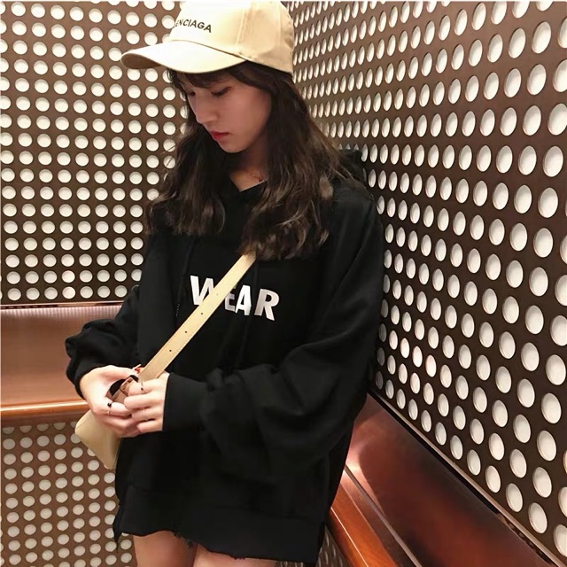 (ẢNH THẬT) Áo Hoodie WEAR unisex nỉ da cá Ulzzang dáng rộng