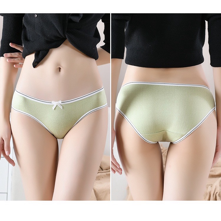 Quần Lót Nữ ❤️FREESHIP❤️Quần Lót Nữ Cotton 100% kháng khuẩn thoáng mát viền kẻ màu MÃ B02
