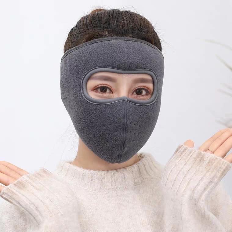 Khẩu trang ninja che kín mặt kín tai vải nỉ dán gáy chống nắng chống gió lạnh mùa đông - khau trang