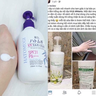 Combo sữa tắm trắng manis và dưỡng trắng da