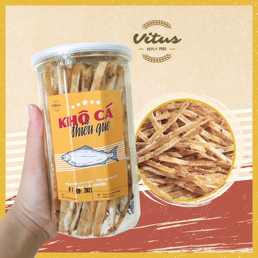 Khô cá thiều que hũ PET 300gr đồ ăn vặt VITUS