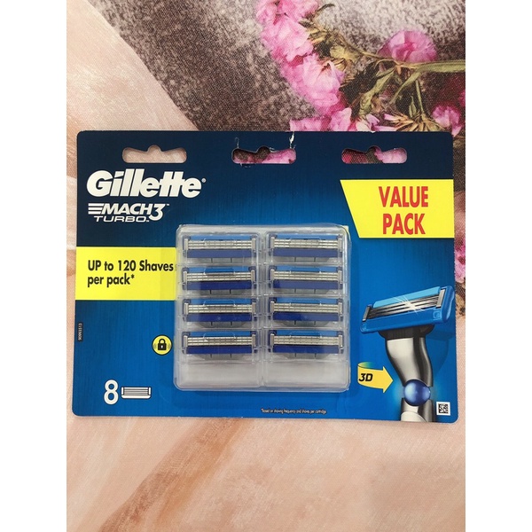 Hộp 8 Đầu Thay Dao Cạo Râu Gillette Fusion5 ProgLide/Fusion5/Mach3 Turbo/Mach3/Skinguard -Hàng Úc