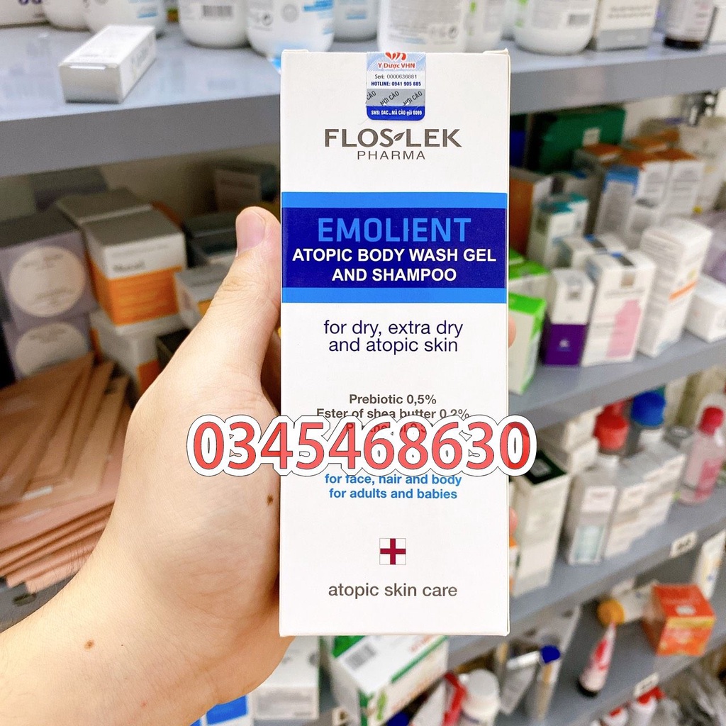 Dầu gội và sữa tắm cho da nhạy cảm FLOSLEK Atopic Shower Body Wash Shapoo - 150ml