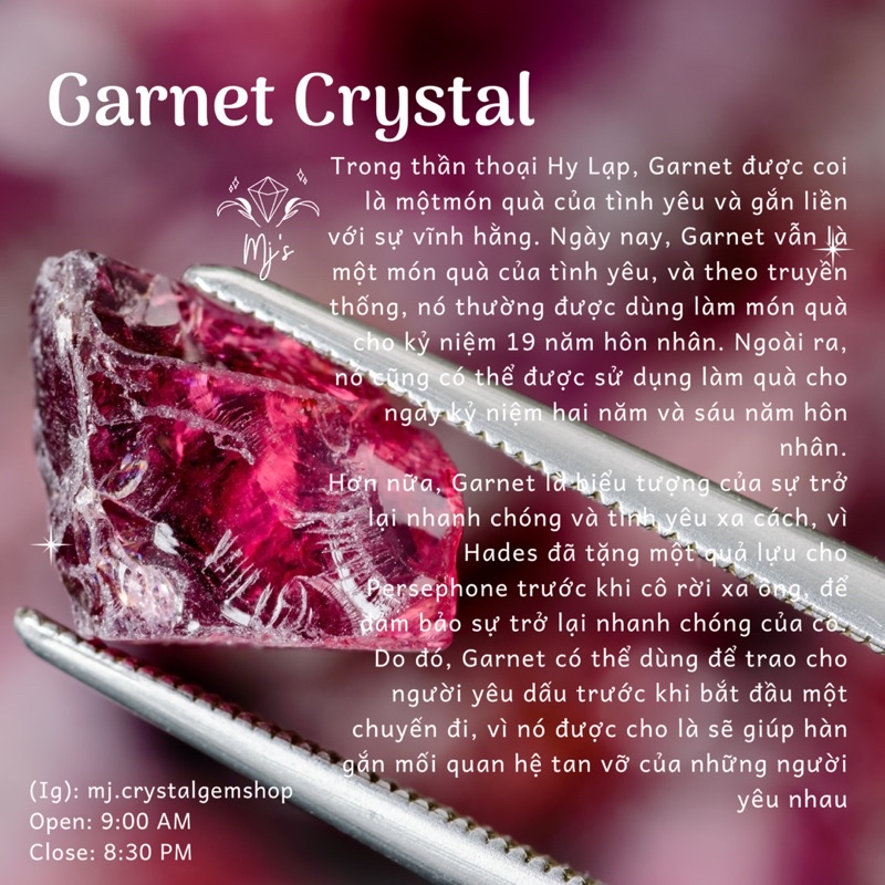 Đá thô Garnet Brazil dùng sưu tầm, làm handmade, reiki, thanh tẩy tarot ,thiền định