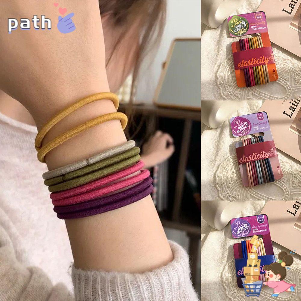 Bộ 10 Dây Buộc Tóc Cao Su Co Giãn Nhiều Màu Sắc