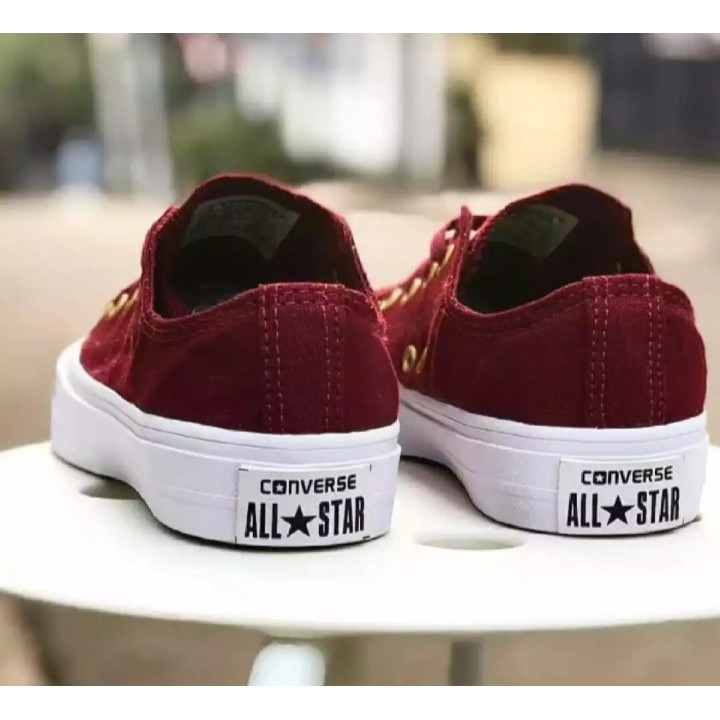 Giày Thể Thao Converse_21 Màu Đỏ Maroon Cổ Thấp Thời Trang