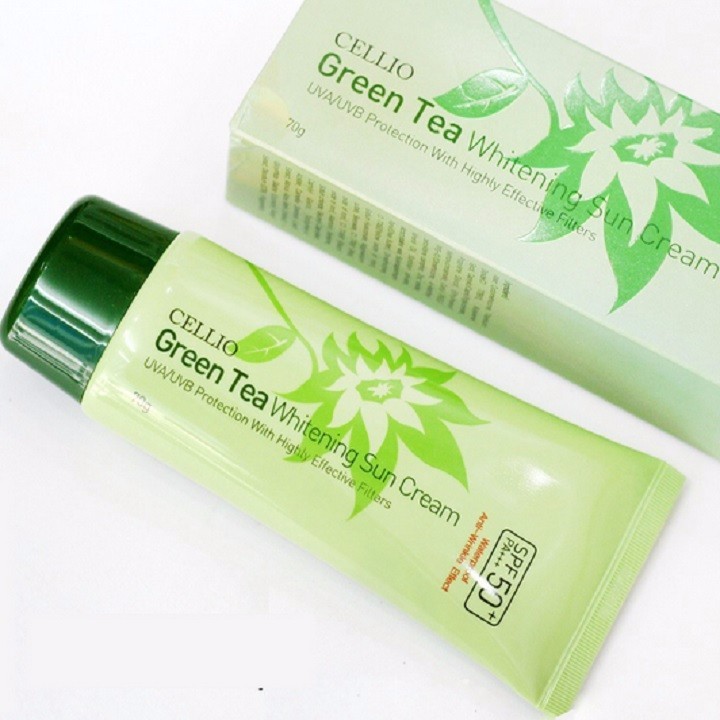 Kem Chống Nắng Cellio Green Tea Whitening Sun Cream SPF50+ PA+++.