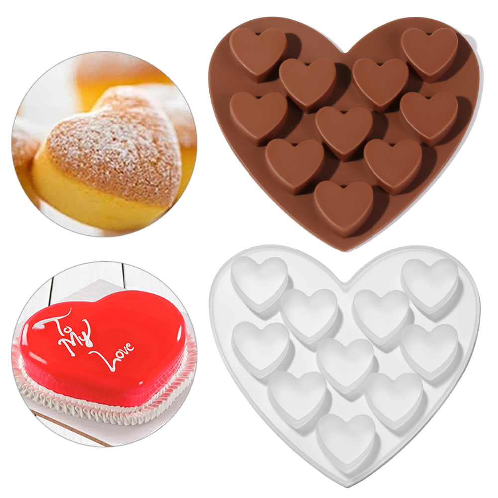 Khuôn Silicone Làm Bánh Hình Trái Tim Nhiều Màu Sắc