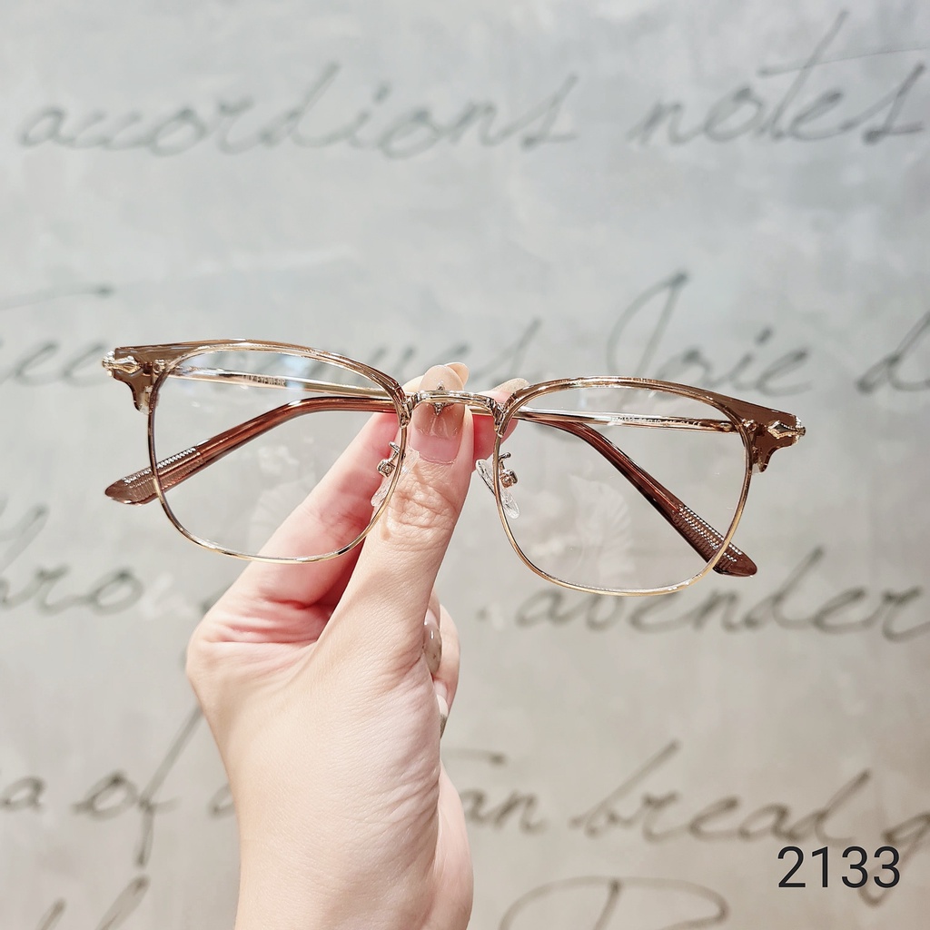 Gọng kính vuông kim loại nam nữ LILYEYEWEAR thiết kế thời trang kiểu dáng thanh nhẹ dễ đeo 2133