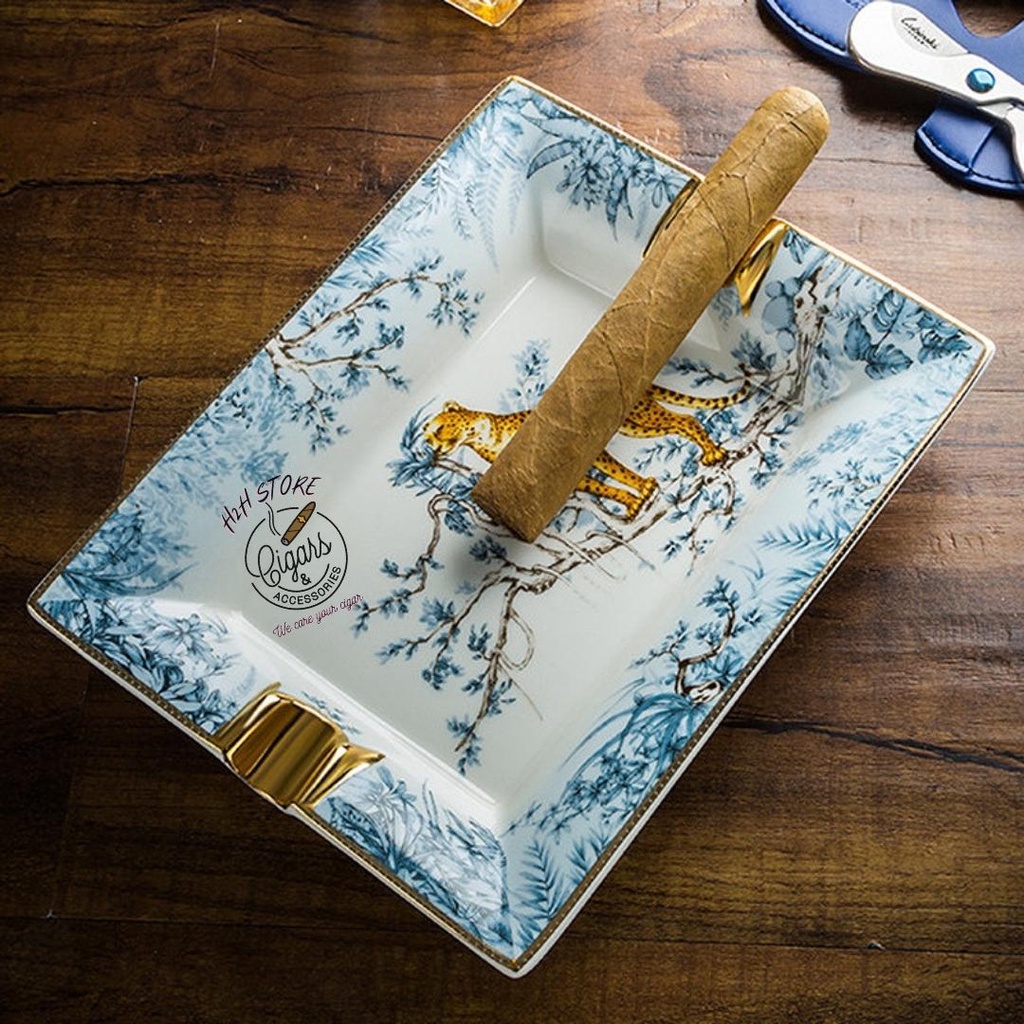 Gạt tàn cigar 2 điếu, gạt tàn xì gà Lubinski 2 màu - KLA07 - H2H Store