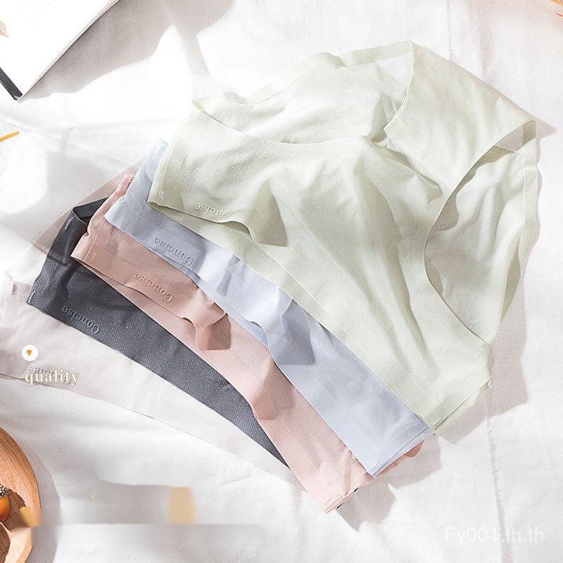 Bộ 4 Quần Lót cotton Lụa Lạnh Không Đường May Kháng Khuẩn Thoáng Khí Phong Cách Nhật Bản