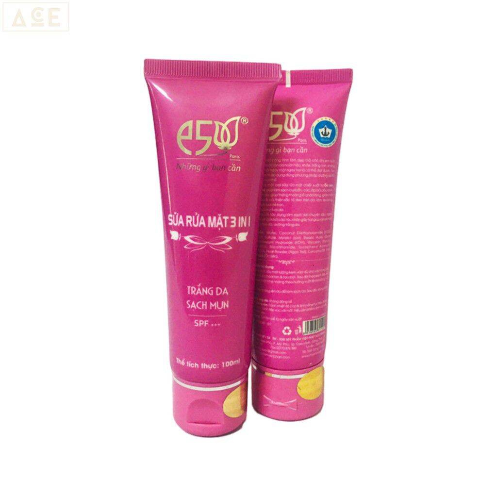 Sữa rửa mặt e5 Trắng da sạch mụn 3 in 1