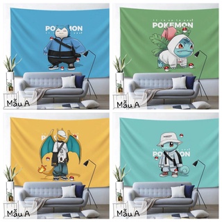 tv8 tranh vải treo tường pokemon mang quần áo cá tính có size 2m x 1.5m
