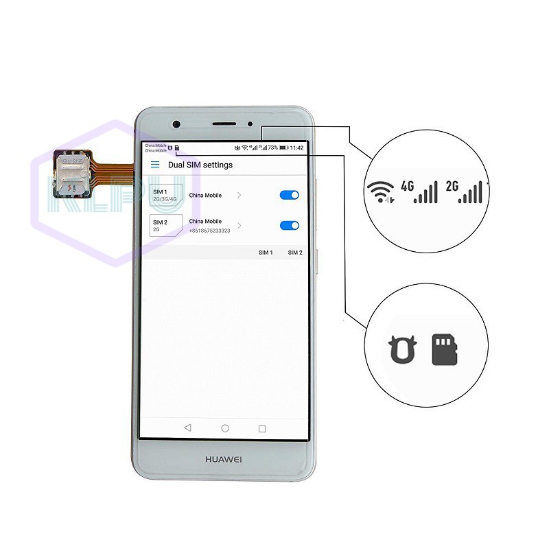 Double Dual SIM Card Nano Micro SD Adapter for Samsung XIAOMI Android