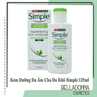 [Chuẩn Auth] Kem Dưỡng Da Ẩm Cho Da Khô Simple Replenishing Rich Moisturiser 125ml