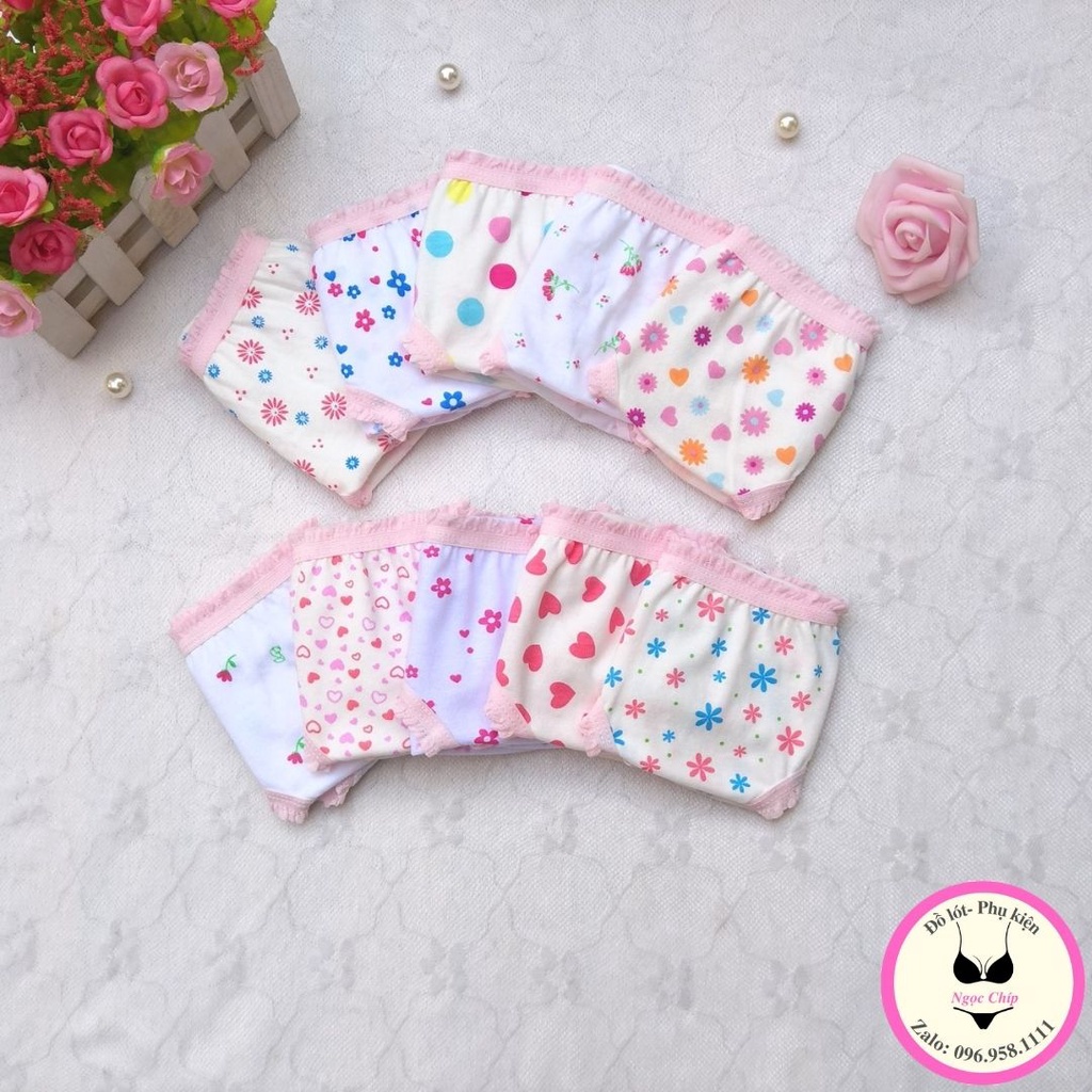 Quần lót bé gái, quần chíp tam giác  bé từ 2-12 tuổi 100% cotton co giãn, mềm mịn,thấm hút tốt màu sắc dễ thương NĐ05