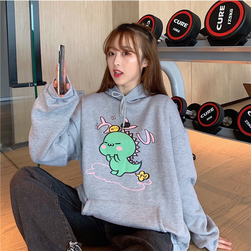 ZHELIHANGFEI   Áo Hoodie In Họa Tiết Hoạt Hình Dễ Thương Cho Học Sinh