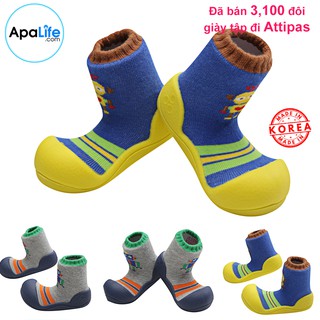 Giày tập đi Attipas Robot- Xanh Dương AT041 /Vàng  nhập Hàn Quốc - cho bé trai /bé gái từ 3 - 24 tháng: đế mềm