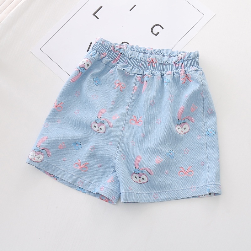 Quần Đùi Bé Gái / Quần Sooc Bé Gái Chất Liệu Bò Giấy Siêu Mềm Mát Cạp Chun Co Dãn Thoải Mái Cho Bé Từ 11-29kg