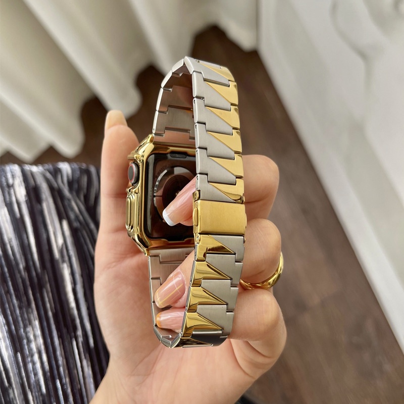 Dây Đeo Inox + Ốp Bảo Vệ Cho Đồng Hồ Thông Minh iwatch ultra 49mm 8 7 45mm 41mm 65SE44 / 40mm