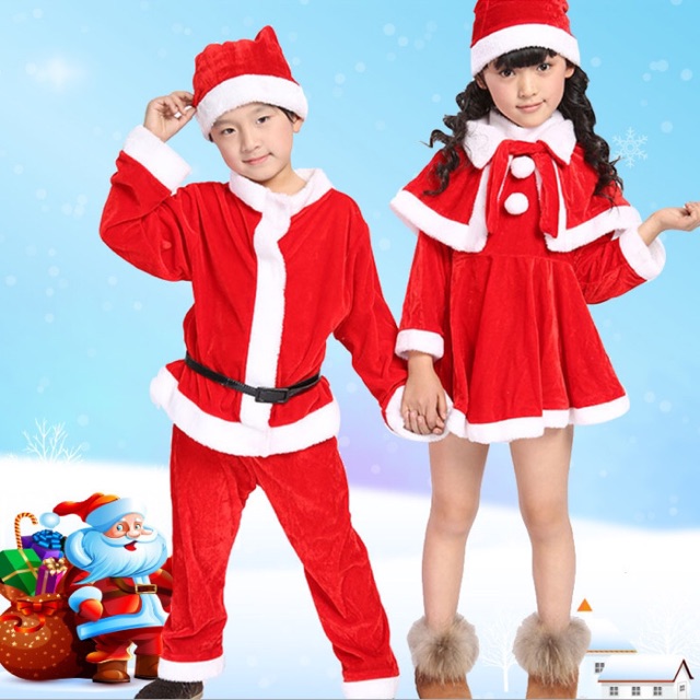 Bộ đồ hóa trang noel nhung xinh xắn cho bé