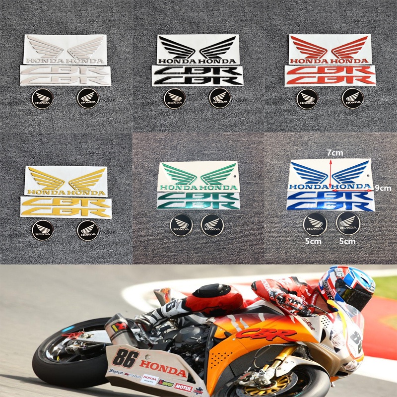 Miếng Dán Trang Trí Bình Xăng Xe Mô Tô honda Chống Thấm Nước Hình logo Cánh Vàng