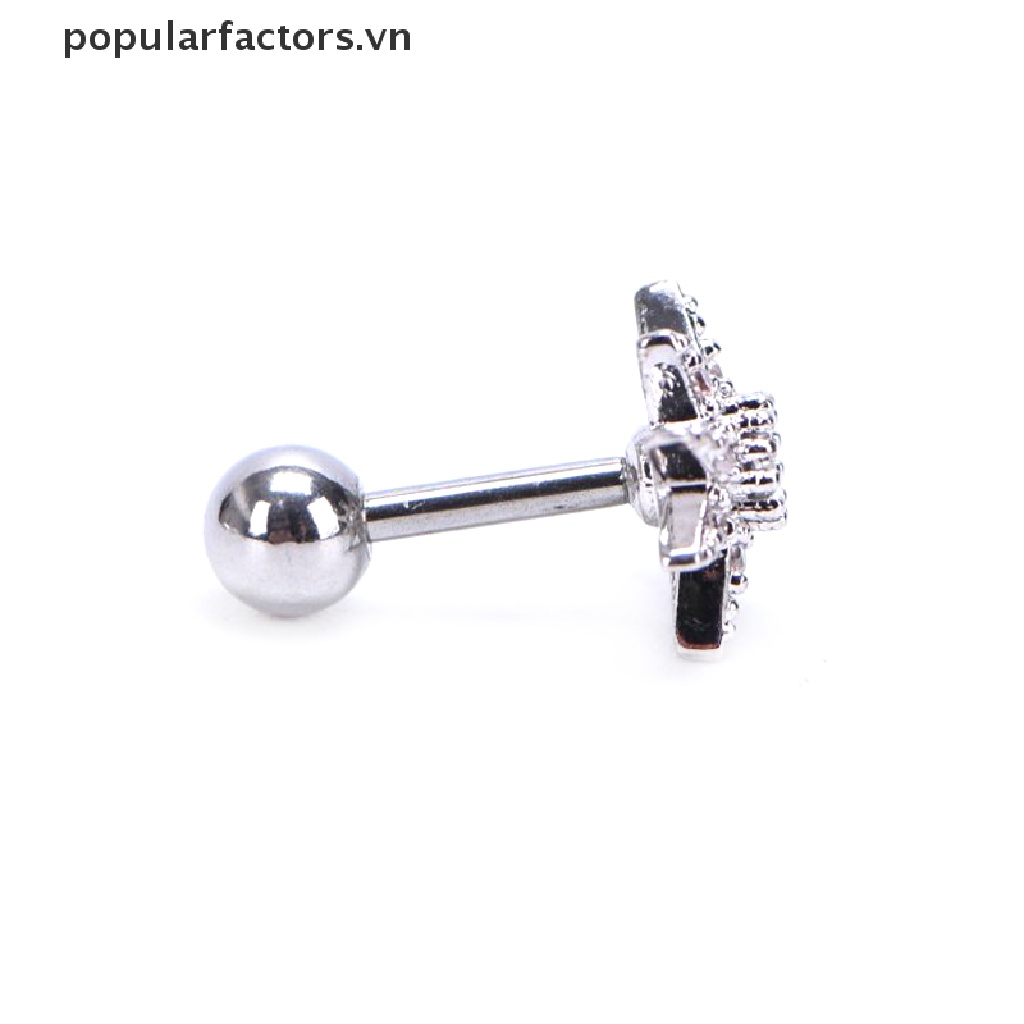 [Phổ Biến] Khuyên Xỏ Sụn Tai / Cơ Thể Helix Hình Hoa Mặt Trăng Đính Đá Pha Lê