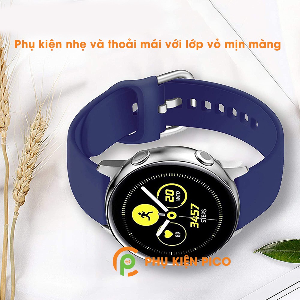 Dây silicon đồng hồ Samsung Galaxy Watch Active 2 bản 20mm màu xanh dương size S