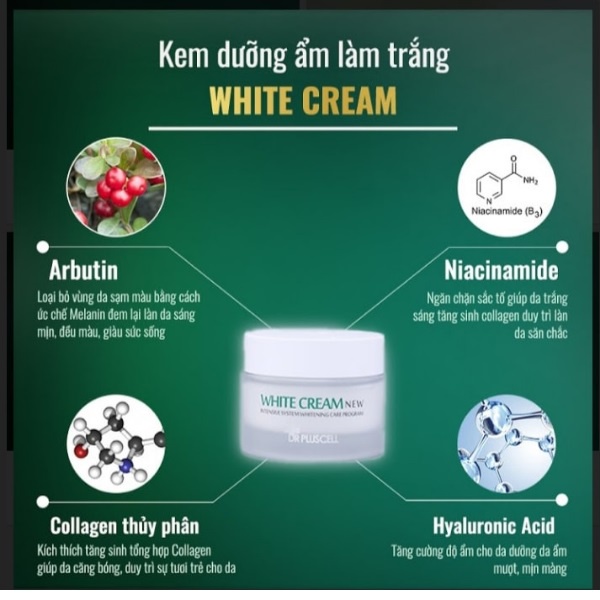 Kem dưỡng trắng dr pluscell white cream 50ml