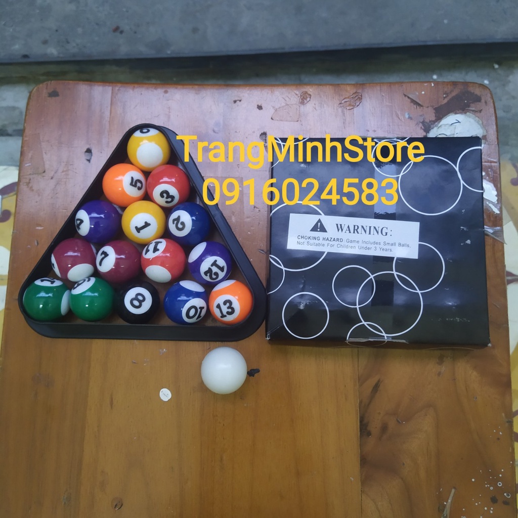 Bộ Bóng Bi A 16 Bóng Đủ Kích Cỡ Cho Bàn Bi A Mini Dài 51cm, 69cm, 92cm, 1.2m và 1.4m