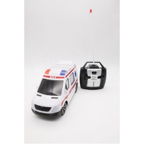 Xe cứu thương dùng pin có đèn nhạc biết đi dành cho bé trên 1 tuổi, đồ chơi xe cứu thương điều khiển từ xa cực bền