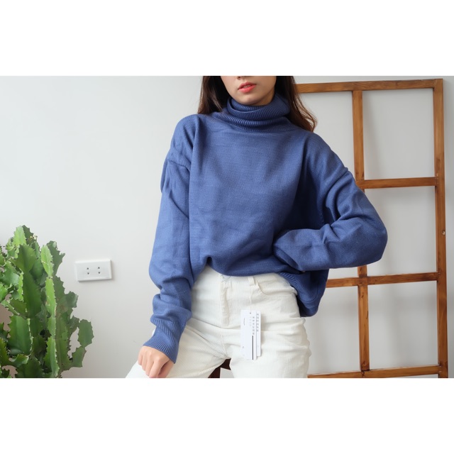 Áo len cổ lọ dày