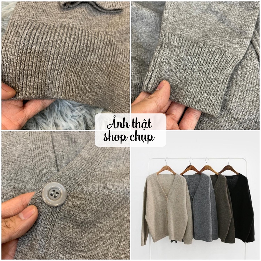 Áo khoác cardigan len nữ dài tay ulzzang Hàn Quốc, Áo cadigan len tăm vintage dệt kim - Maoshop
