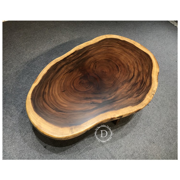 Mặt gỗ me tây 90cm đến 120cm, dày 4-5cm-Sơn Pu đẹp, mịn - Dùng làm bàn caphe hoặc ghế, mang vẻ đẹp tự nhiên, sang trọng