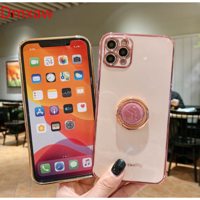 Ốp điện thoại mềm có giá đỡ dạng vòng tròn cho OPPO A74 A54 A95 4G Find X3 Pro Realme C21 C20 C12 C15 8 Pro 5G