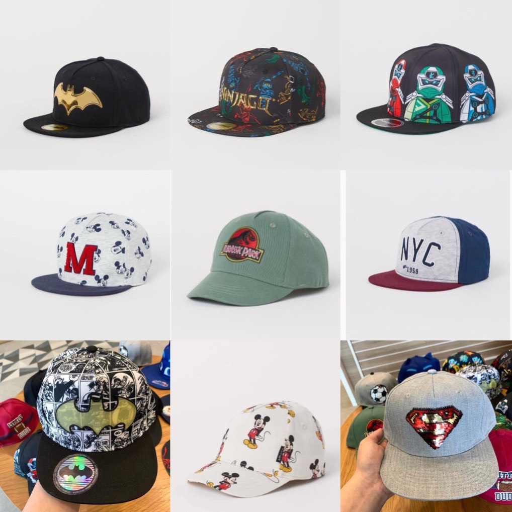 Mũ lưỡi trai cho bé trai 0m-6 tuổi Hm hình ngộ nghĩnh, Nón trẻ em hàng xuất kiểu dáng thời trang