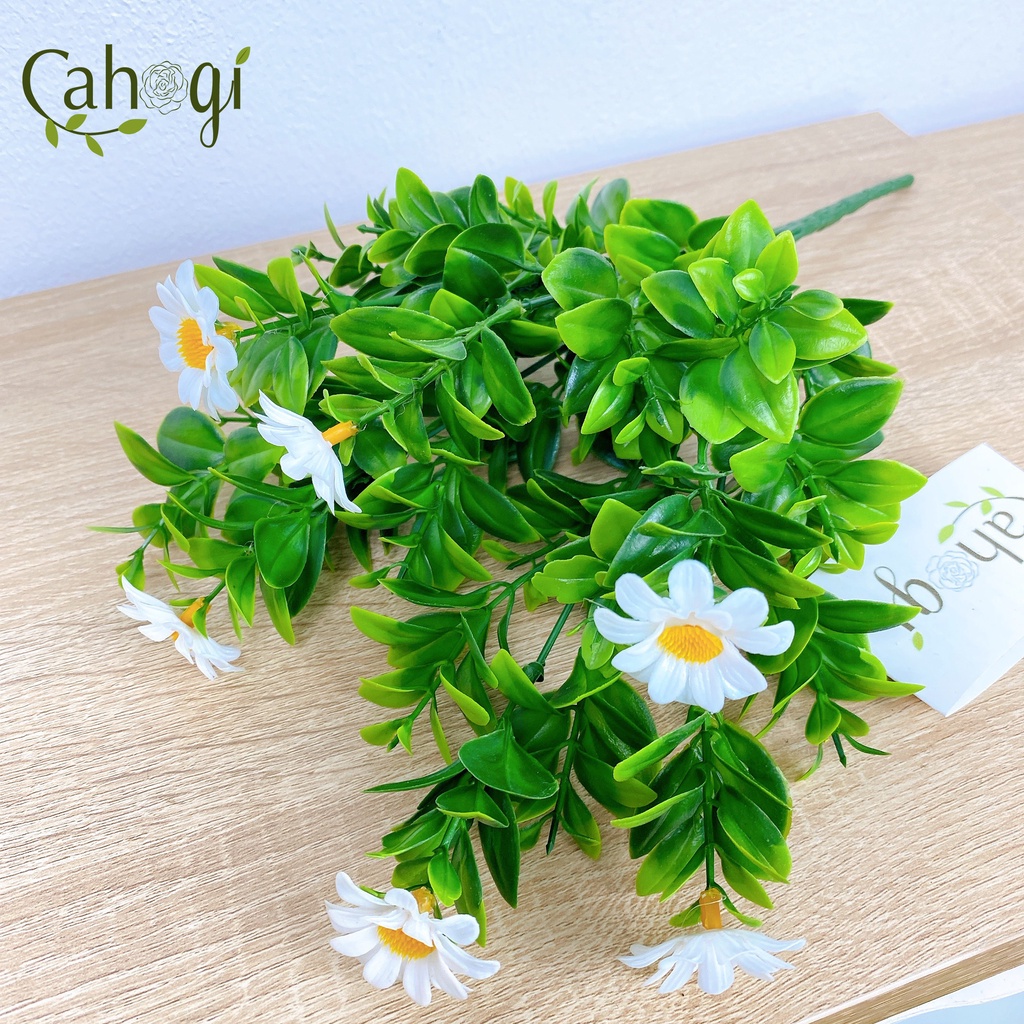 Hoa Giả - Hoa Cúc Daisy, Hoạ Mi Nhựa 30 Cm Cắm Bình, Trồng Hàng Rào, Trang Trí Nhà Cửa